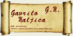 Gavrilo Maljica vizit kartica